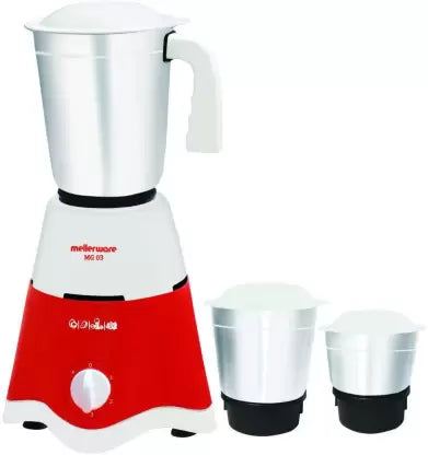 Mellerware MG 03 NA 550 W Mixer Grinder (3 Jars, Red, White) Mellerware MG 03 NA 550 W Mixer Grinder (3 Jars, Red, White)